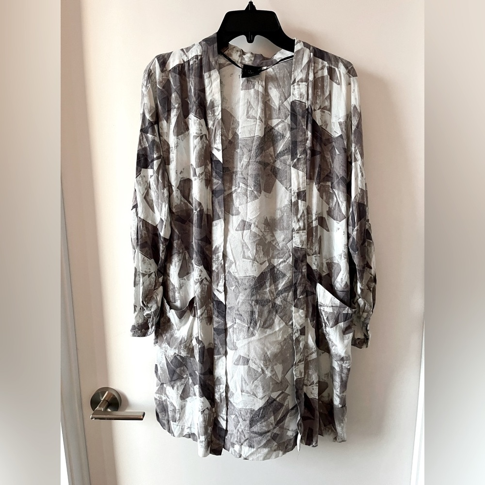 SELECTED Oversized kimono with tie-dye pattern